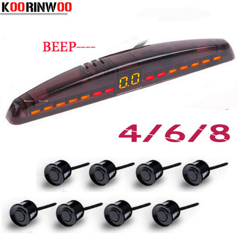 Koorinwoo electromagnética LED Sensor del estacionamiento del coche 4/6/8/radares alerta de sonido indicador sondas sistema 12 V Parktronic negro gris ► Foto 1/6