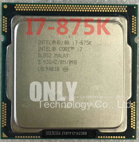 Envío Gratis, i7 875K 2,93 GHz 8M SLBS2 Quad Core ocho hilos, procesador de escritorio, ordenador i7-875K CPU Socket LGA 1156 pin ► Foto 1/1