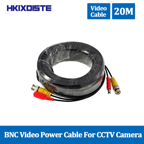HKIXDISTE-Cable de vídeo BNC de Cable CCTV, 65ft, 20M, para cámara de seguridad de vigilancia, Kit de sistema DVR, accesorios de videovigilancia ► Foto 1/5