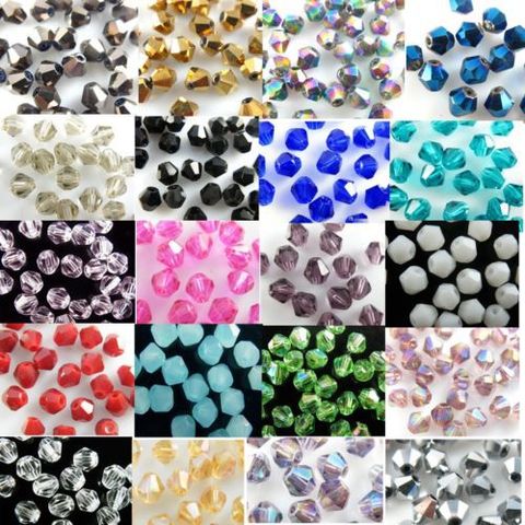 De calidad superior 4mm 200 Uds AAA Bicone perlas de cuentas de cristales austriacos balón suelto de chapado color AB joyería DIY ► Foto 1/1