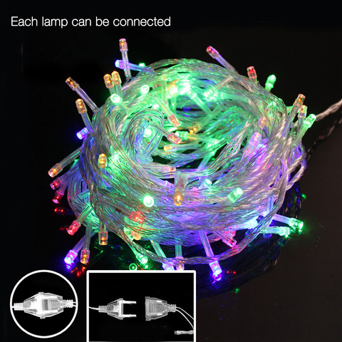 Blanco cálido especial/RGB colorido vacaciones luces LED de fiesta árbol de Navidad luz 10M 50leds Led Cadena de luz AC110-220V ► Foto 1/1