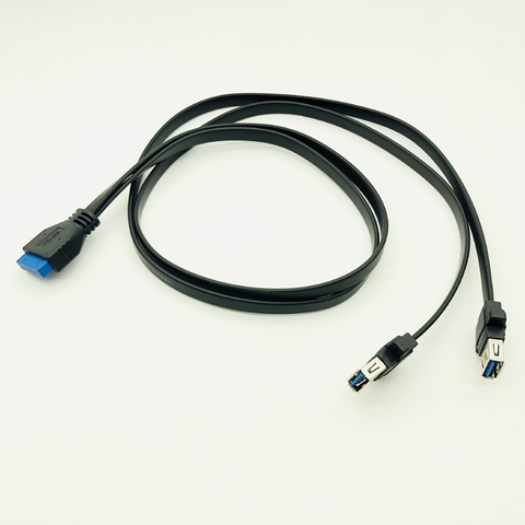 H1111Z conector USB 3,0 del Panel de montaje en puerto Dual USB 3,0 hembra Panel con tornillos de montaje a la placa base 20 Pin Header hilo de Cable plano nuevo ► Foto 1/5