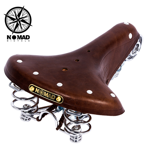 Nomad-asiento de cuero auténtico para bicicleta, sillín de bicicleta de estilo antiguo, cojín original ► Foto 1/4