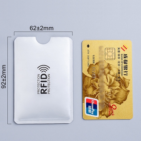 5 uds Anti Rfid titular de la tarjeta NFC bloqueo lector Identificación de bloqueo de tarjeta bancaria protección caso Metal tarjeta de crédito titular F052 ► Foto 1/6