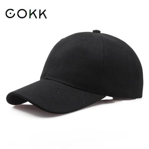 COKK-gorra de béisbol de Color sólido para hombre y mujer, sombrero con Cierre trasero, informal, barata ► Foto 1/6