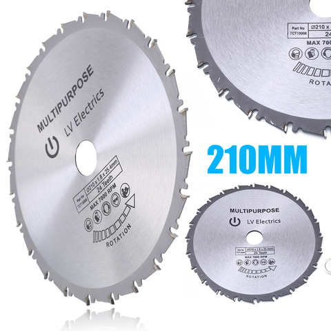 Hoja de sierra Circular para Rage Rage4, 24T, 210mm, disco de hoja de Metal y madera, 25,4mm, evolución de diámetro ► Foto 1/6