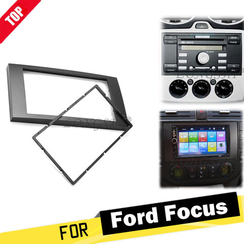 2 DINCar Radio fascia para FORD Focus II C-Max S-Max fusión Fiesta Kit de Marco 2005-2011 Kit de montaje de Panel adaptador Panel 2din ► Foto 1/6