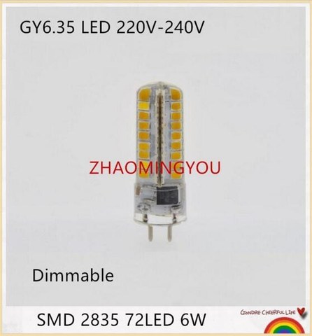 Bombilla LED regulable GY6.35, 6W, 220V, Bombilla LED tipo mazorca, 2835SMD, 72LED, G6.35, lámpara blanca/cálida ► Foto 1/6