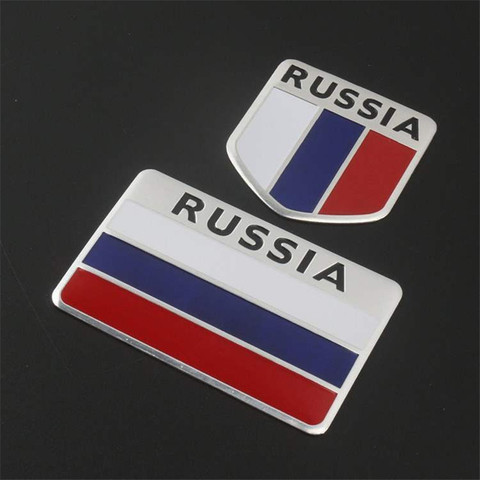 Adhesivo de bandera nacional de la Rusia para conductores de vehículos patrióticos, pegatinas de coche de aleación de aluminio, banderas rusas ► Foto 1/6
