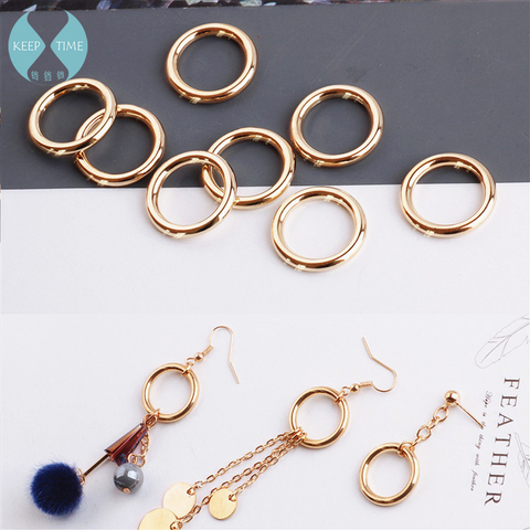 Pendientes redondos minimalistas hechos a mano, accesorios de aleación pesada, clip para las orejas, alambre para las orejas, materiales de joyería ► Foto 1/5