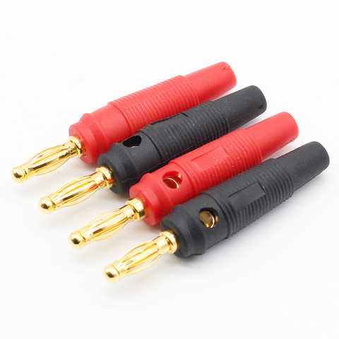 4 unids nueva 4mm enchufes oro puro cobre cables de altavoz musical Alambres Pasadores Banana Conectores ► Foto 1/5