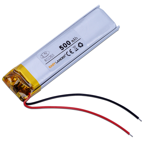 Batería recargable de polímero de litio para GPS, mp3, mp4, DVR, pluma de grabación, luz trasera, bluetooth, 801350, 3,7 V, 500mAh, 081350 ► Foto 1/3