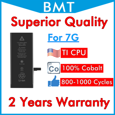 BMT-batería Original de calidad Superior para iPhone 7, 7G, 1960mAh, iOS 13, reemplazo 100%, celda de cobalto + tecnología ILC 2022, 10 Uds. ► Foto 1/6