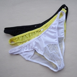 Los hombres bikini ropa interior de cintura baja calzoncillos transparentes de gasa de malla transpirable ► Foto 1/1