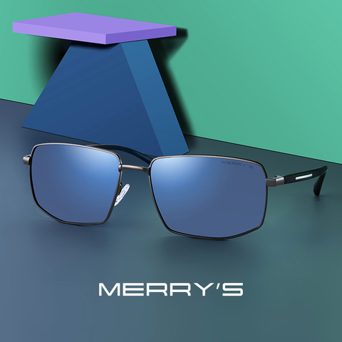 MERRYS-gafas de sol clásicas para hombre, lentes de sol masculinas de diseño rectangular polarizadas HD para conducir, TR90, patas, protección UV400, S8255 ► Foto 1/1