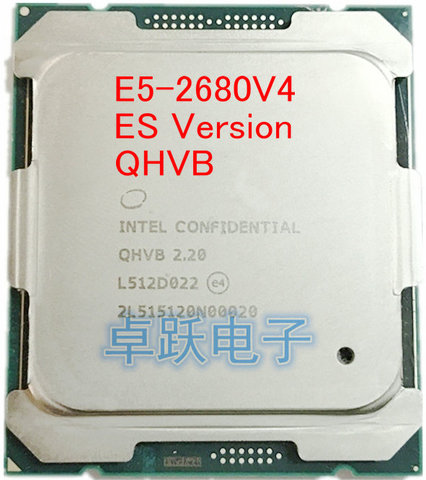 Procesador de CPU E5 2680V4 Original Intel Xeon E5-2680V4 ES QHVB, 2,20 GHz (max 2,8 GHz), 14 núcleos, 35M, 14nm, E5-2680, V4 FCLGA2011-3, 120W ► Foto 1/1