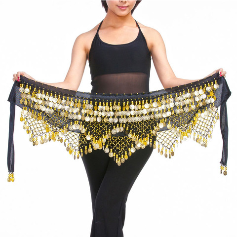 Nuevo estilo de danza del vientre cadena de la cintura hip bufanda bellydance monedas baile cinturón, 12 colores para su opción ► Foto 1/6