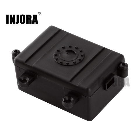 INJORA-receptor de Radio de coche RC, caja de plástico negro para 1/10 Axial SCX10 D90 D110 coche trepador de control remoto ► Foto 1/6