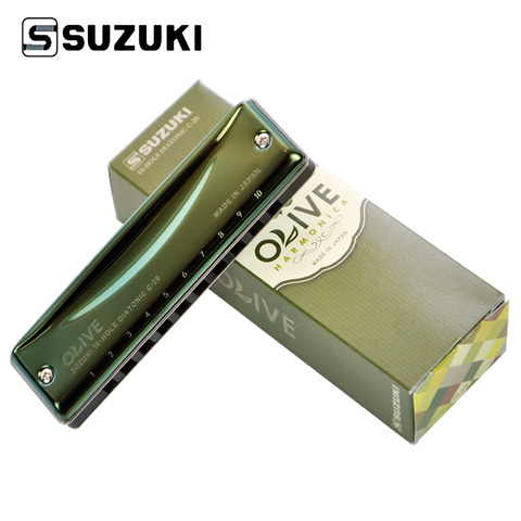 Suzuki C-20 olivo 10 agujeros armónica diatónica verde profesional azul arp10 agujeros instrumento Musical [elige tu llave] ► Foto 1/4