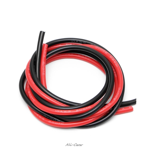 1 juego de cables 2,5 M rojo + 2,5 M negro Cable de silicona Flexible trenzado Cable de cobre para RC 10/12/14/16/22/24/26 AWG Opción de calibre ► Foto 1/6