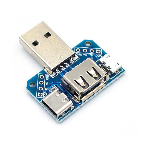 Panel de conmutación de cabeza USB conector macho a tipo c Micro USB hembra 2,54-4P Placa de prueba de transferencia adaptador USB XY-USB4 de placa ► Foto 1/3