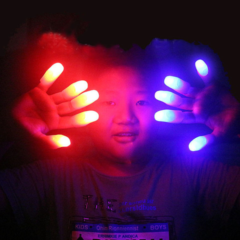 5 Unidades divertidos novedad luz LED electrónica destellos dedos magia truco accesorios niños decoración luminosa regalo niños increíble resplandor Juguetes ► Foto 1/6
