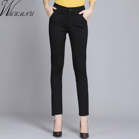 Wmwmmu Pantalones de Mujer ropa de trabajo casual primavera negro lápiz Pantalones talla grande 4XL Mujer Pantalones elásticos Mujer ► Foto 1/6