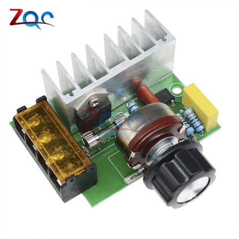 Regulador de voltaje eléctrico AC SCR 4000W 0-220V, controlador de velocidad del Motor, atenuadores, velocidad de atenuación con seguro de temperatura ► Foto 1/6