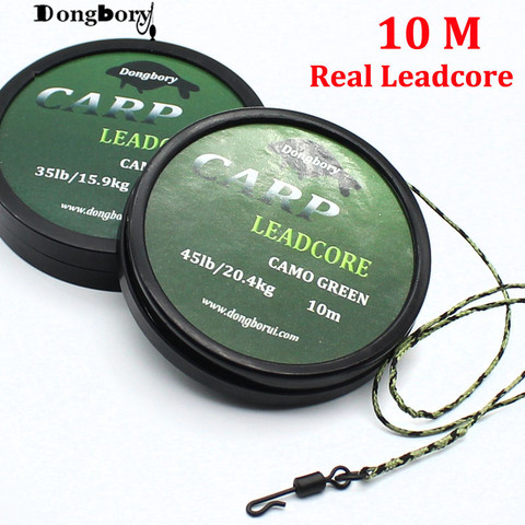 Leadcore-línea de pesca de carpa de 10M, 35 45 55LB, líder verde camuflaje, núcleo de plomo, aparejo de carpa, plomada trenzada, equipo de accesorios de pesca ► Foto 1/6