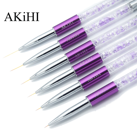 Kihi 5-20mm línea de arte de uñas pinceles de pintura de cristal acrílico Delgado lápiz de dibujo herramientas de manicura Gel UV ► Foto 1/5