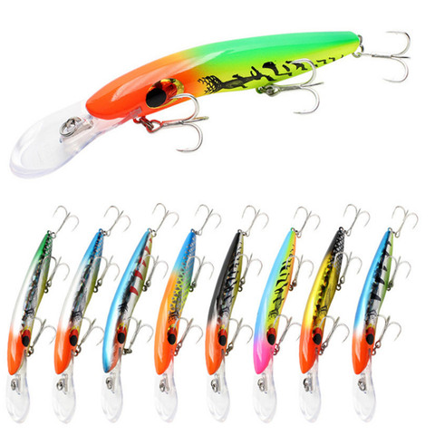 1 Uds 16cm 24,7g Minnow Señuelos de Pesca buceo profundo de plástico Artificial Crankabit Wobbler ganchos agudos mar bajo aparejo de pesca de Lucio ► Foto 1/6