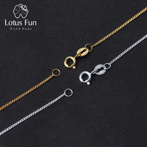 Lotus Fun-Cadena de plata de ley 925 o bañada en oro de 18 quilates, collar sencillo sin colgante, joyería fina, estilo clásico ► Foto 1/6