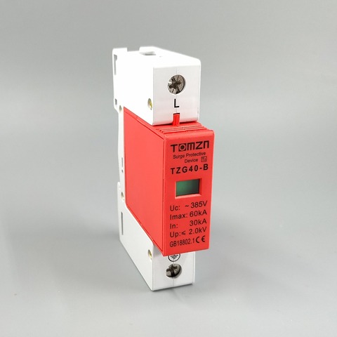 Protector contra sobretensiones doméstico AC SPD 1P 30KA ~ 60KA B ~ 385VAC, dispositivo de descarga de tensión ► Foto 1/6