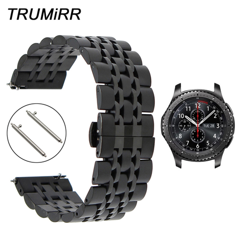 Correa de reloj de acero inoxidable de 22mm + Pines de liberación rápida para Samsung Gear S3 Classic Frontier Watch Band pulsera de pulsera ► Foto 1/6