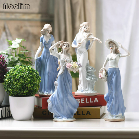 NOOLIM-figura de diosa de cerámica elegante para mujer, artesanía para decoración de habitación, estatua de porcelana de adorno artesanal para boda, decoración del hogar ► Foto 1/6