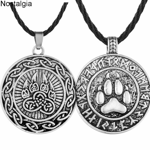 Eslavos Veles símbolo colgante Kolovrat Lobo pata de oso amuleto runas vikingas joyas de Talismán collar hombres pagano ► Foto 1/6