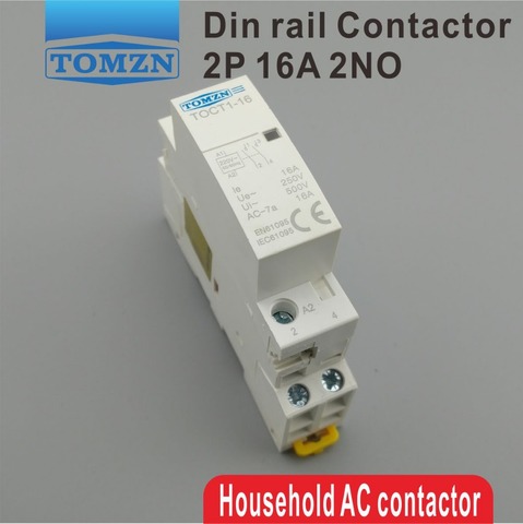 1 Uds TOCT1 2P 16A 220V/230V 50/60HZ, carril Din hogar ac contactor Modular 2NO o 1NO 1NC ► Foto 1/6