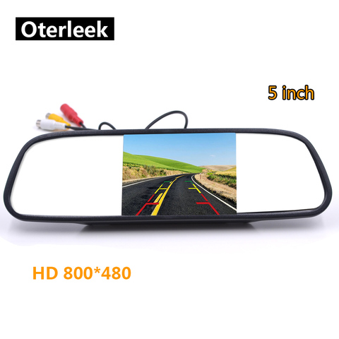Monitor de espejo de coche de 5 pulgadas para cámara de visión trasera de estacionamiento automático de respaldo de pantalla de TFT-LCD HD 800*480 ► Foto 1/5