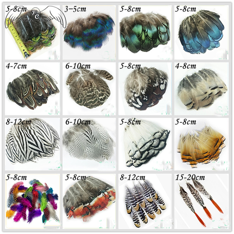 Accesorios de decoración para la fabricación de sombreros de joyería, plumas naturales de pavo real Beatiful, plumas raras de fesant, manualidades, bricolaje, 10-500 Uds., venta al por mayor ► Foto 1/6