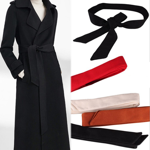 Cinturón de terciopelo clásico para mujer, faja con lazo, cintura ancha, abrigo de lana, 172cm ► Foto 1/6