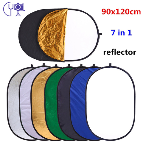 CY envío gratis 90x120cm 7 en 1 Multi foto Oval elipse Reflector plegable, Reflector portátil para estudio de fotografía ► Foto 1/6