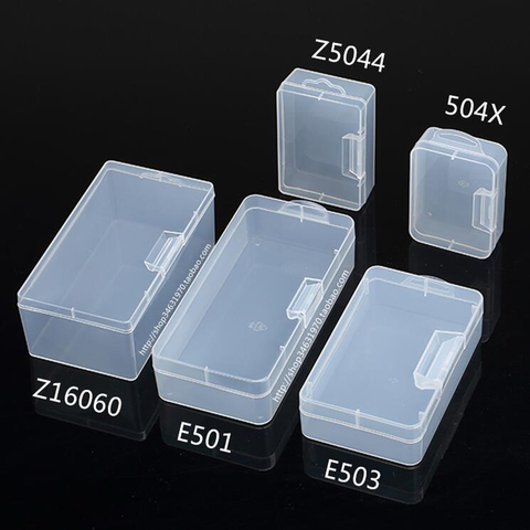 Caja de almacenamiento transparente de plástico Rectangular, organizador de contenedor de colección de cuentas con rosca, piezas electrónicas ► Foto 1/6