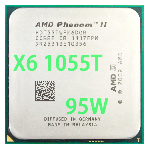 Procesador de CPU AMD Phenom II X6 1055T, seis núcleos (2,8 Ghz/ 6M /95W), enchufe AM3 AM2 + 938 pin ► Foto 1/4