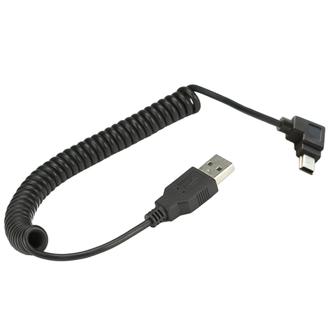 40 CM USB 2,0 macho a MINI USB 2,0 macho 90 grados mini USB arriba o abajo ángulo izquierdo o cable de carga de datos retráctil en ángulo derecho ► Foto 1/4