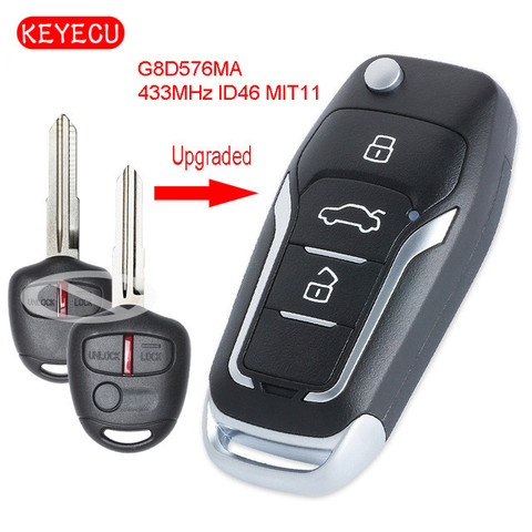 Keyecu actualizado Flip mando a distancia de coche 433MHz ID46 Chip para Mitsubishi Lancer CJ 2007-2013 FCC ID: OUCG8D-576M-A ► Foto 1/1