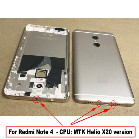 Funda trasera para Xiaomi Redmi Note 4 4X MTK Helio X20 / Snapdragon 625 con lente de cámara y botones ► Foto 1/3