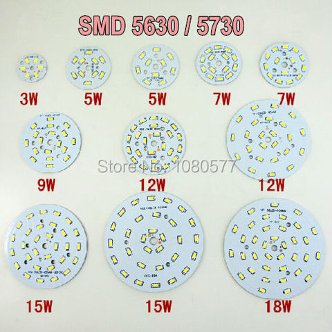 10 piezas 3 W 5 W 7 W 9 W 12 W 15 W 18 W SMD5730 SMD5630 PCB frío blanco cálido blanco para iluminación de lámpara LED envío gratis ► Foto 1/5