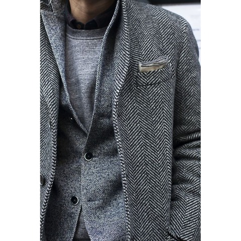 Chaqueta de Tweed personalizada para hombre, chaqueta de Tweed a medida ► Foto 1/3