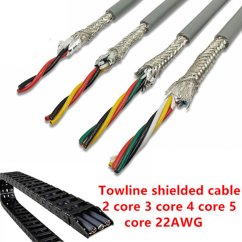 Cable blindado de 2a 8 núcleos de 17/15/20/18/22AWG, cable de remolque de 1m, alambre flexible de PVC, resistencia a la flexión, alambre de cobre resistente a la corrosión ► Foto 1/6