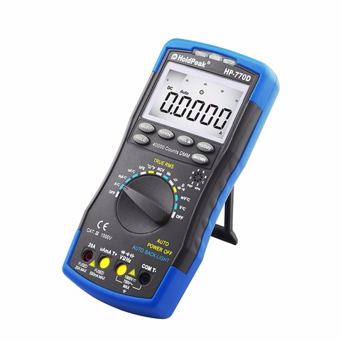 HoldPeak multímetro Digital Tester HP-770D Multimetro de rango automático True RMS 40000 cuentas medida Ohm voltios amperios Esr condensador Tester ► Foto 1/6